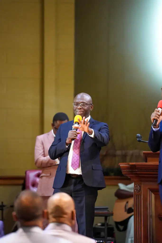 Pastor Simon Peter Sesay preaching at Bible Believers Tabernacle