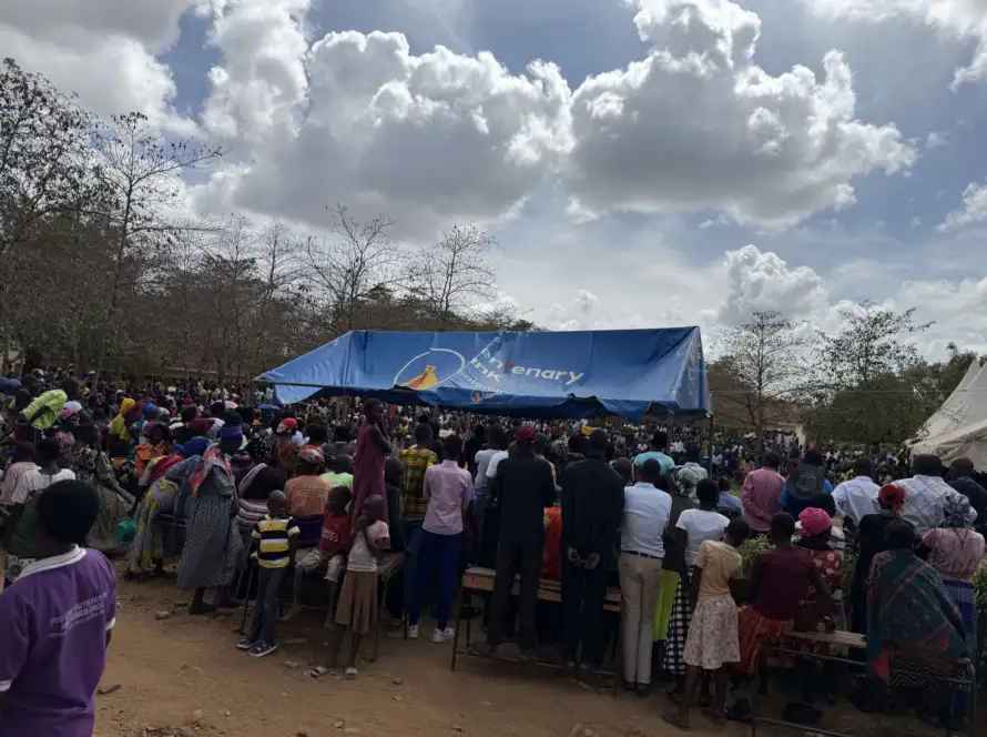 An open-air gathering, Days of the Voice Fellowship, Uganda