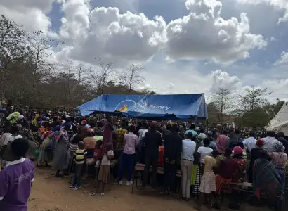 An open-air gathering, Days of the Voice Fellowship, Uganda